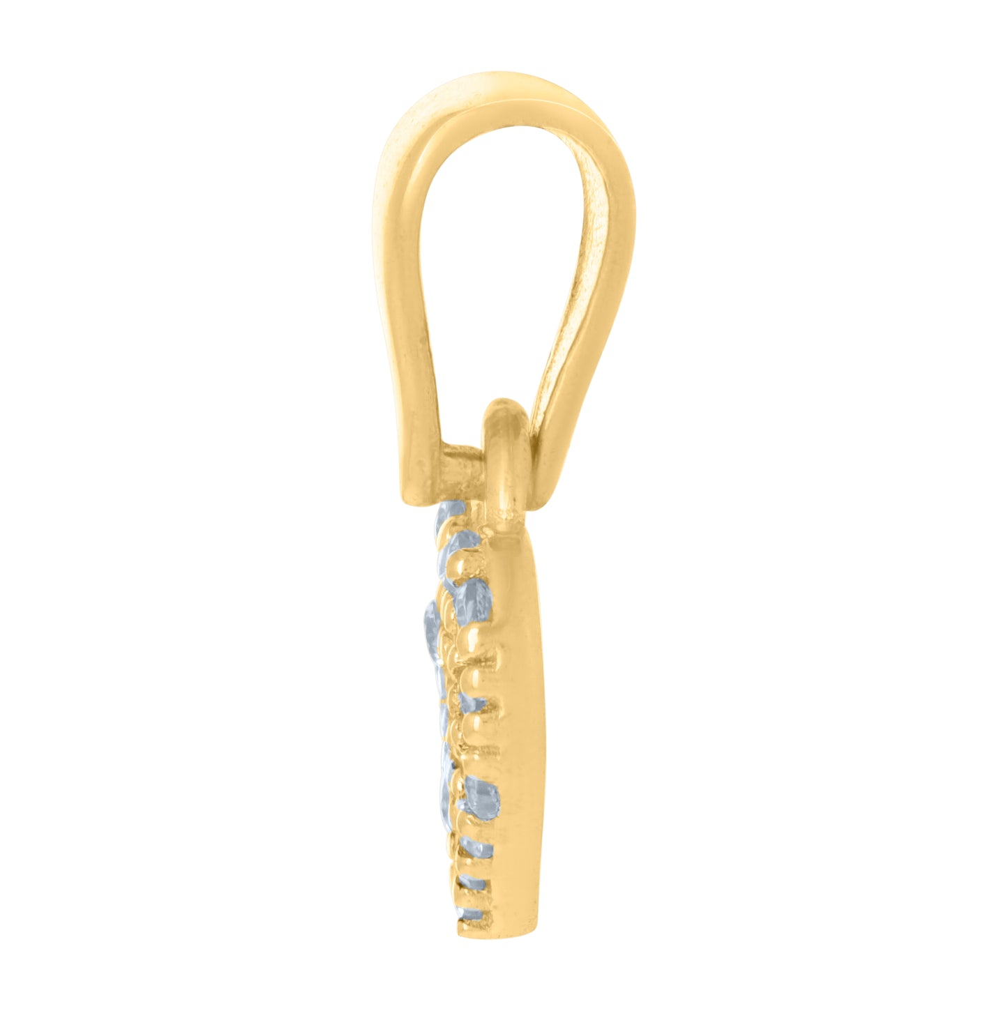 10K Yellow Gold Womens Cubic-Zirconia Heart Charm Pendant