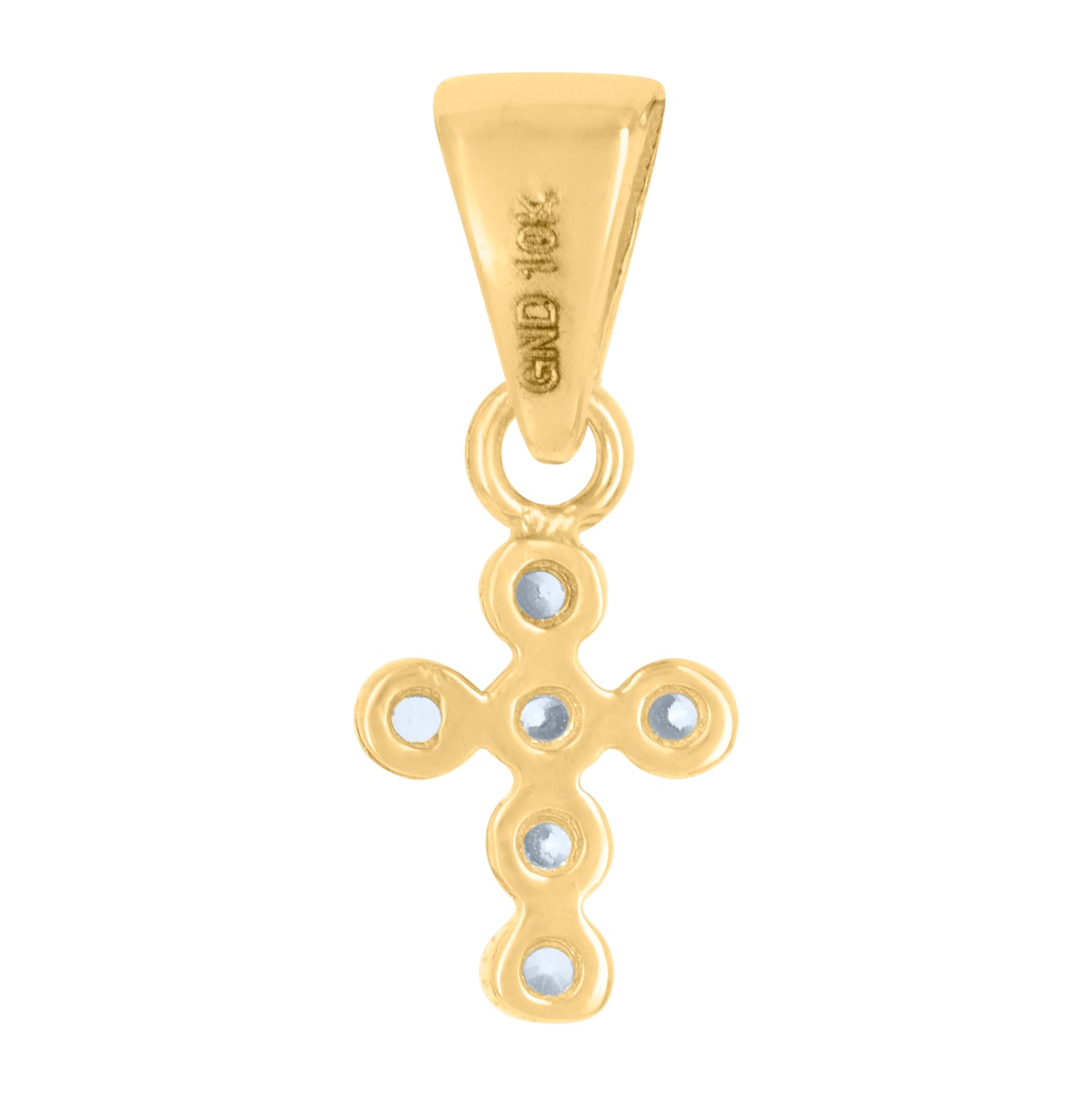 10K Yellow Gold Womens Cubic-Zirconia Cross Religious Charm Pendant