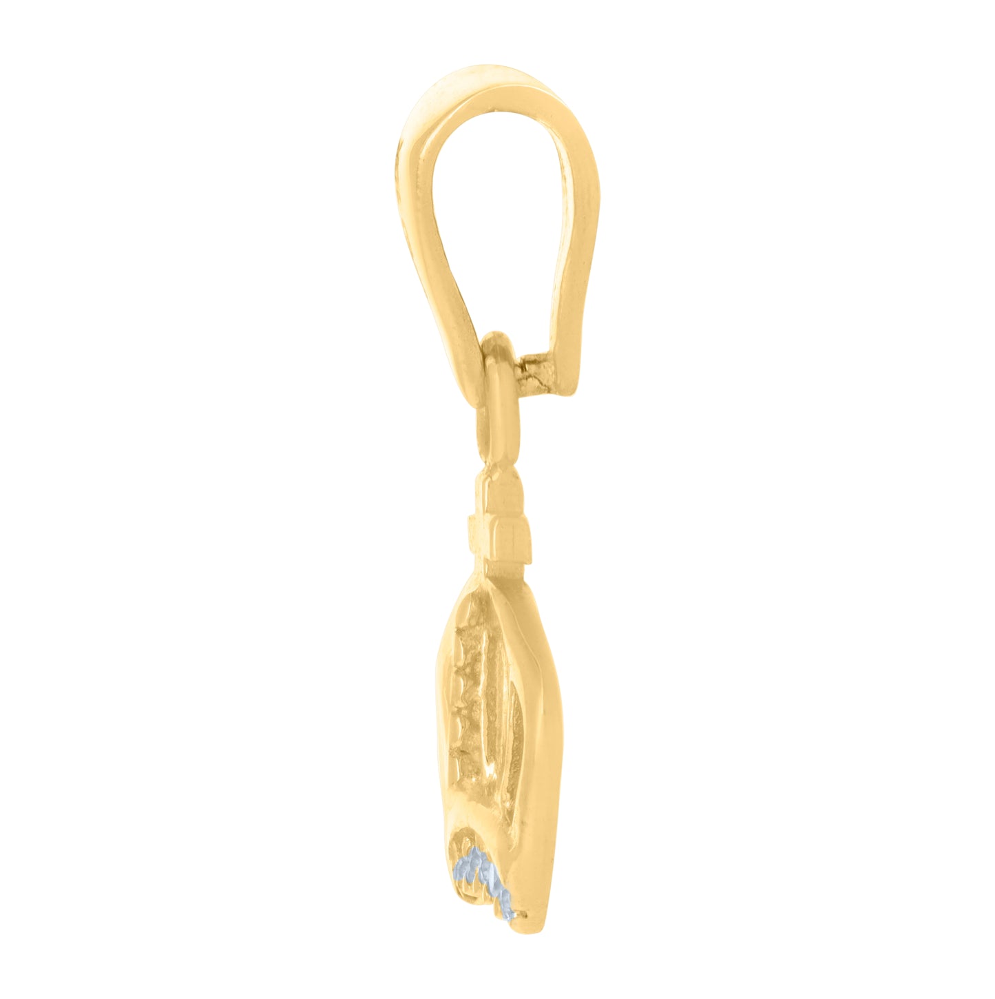 10K Yellow Gold Womens Cubic-Zirconia Crown Fashion Charm Pendant
