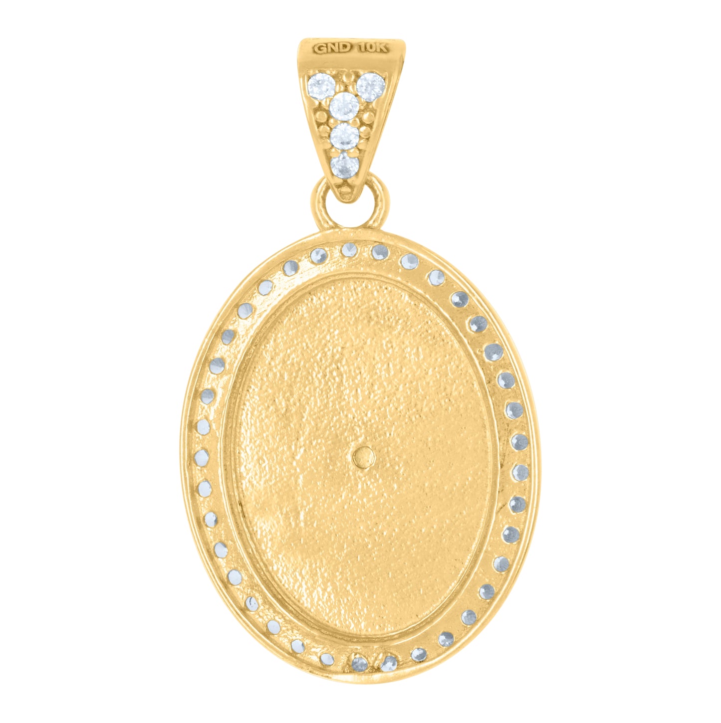 10K Two-tone Gold Womens Cubic-Zirconia Oval Medallion Butterfly Insect Wildlife Charm Pendant