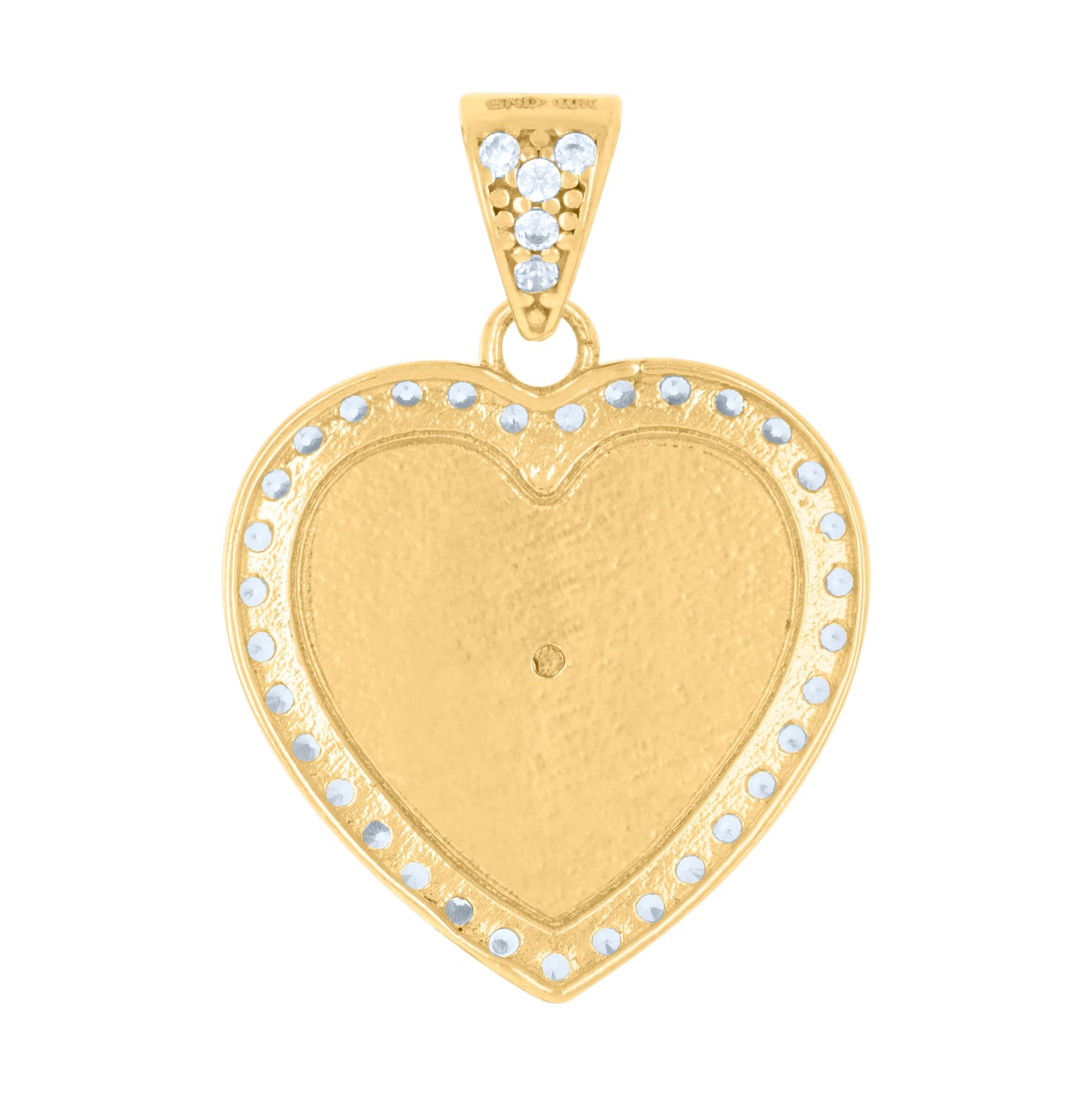 10K Two-tone Gold Womens Cubic-Zirconia Heart Cross Religious Charm Pendant
