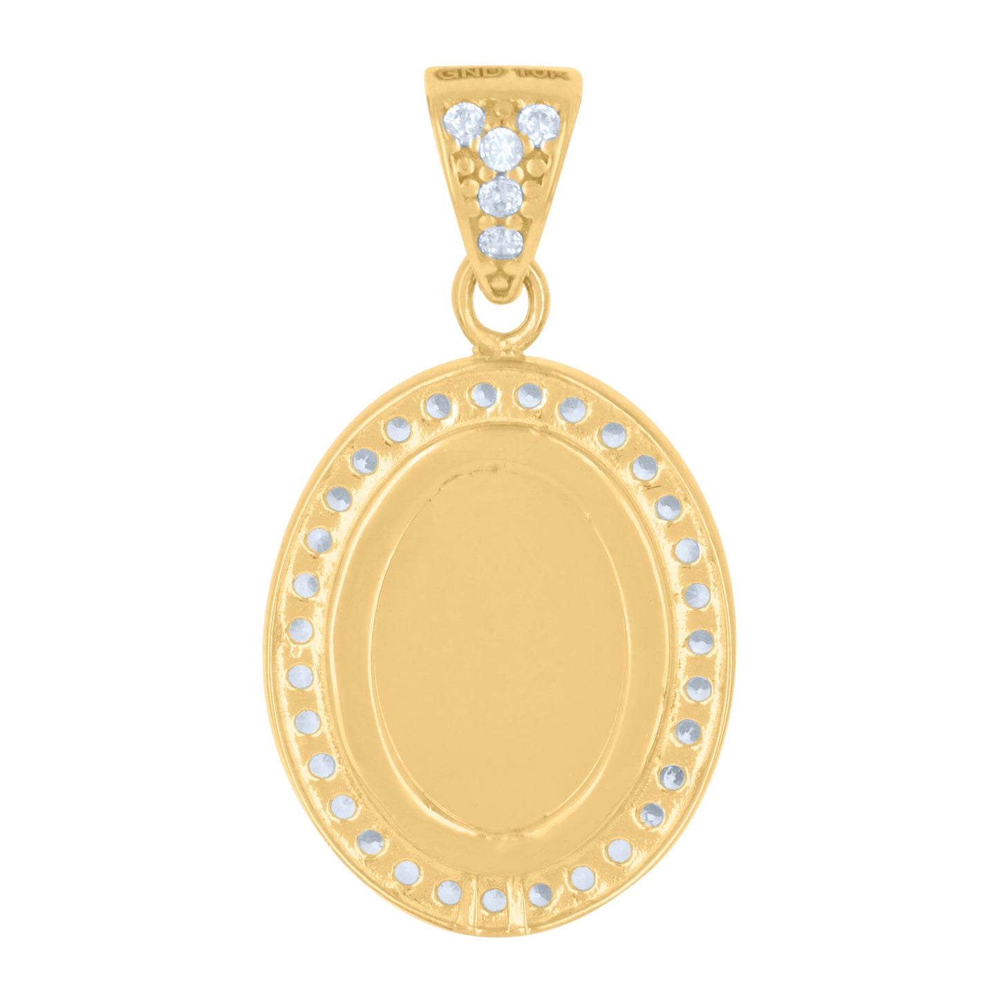 10K Two-tone Gold Womens Cubic-Zirconia Symbol Infinity Medallion Charm Pendant