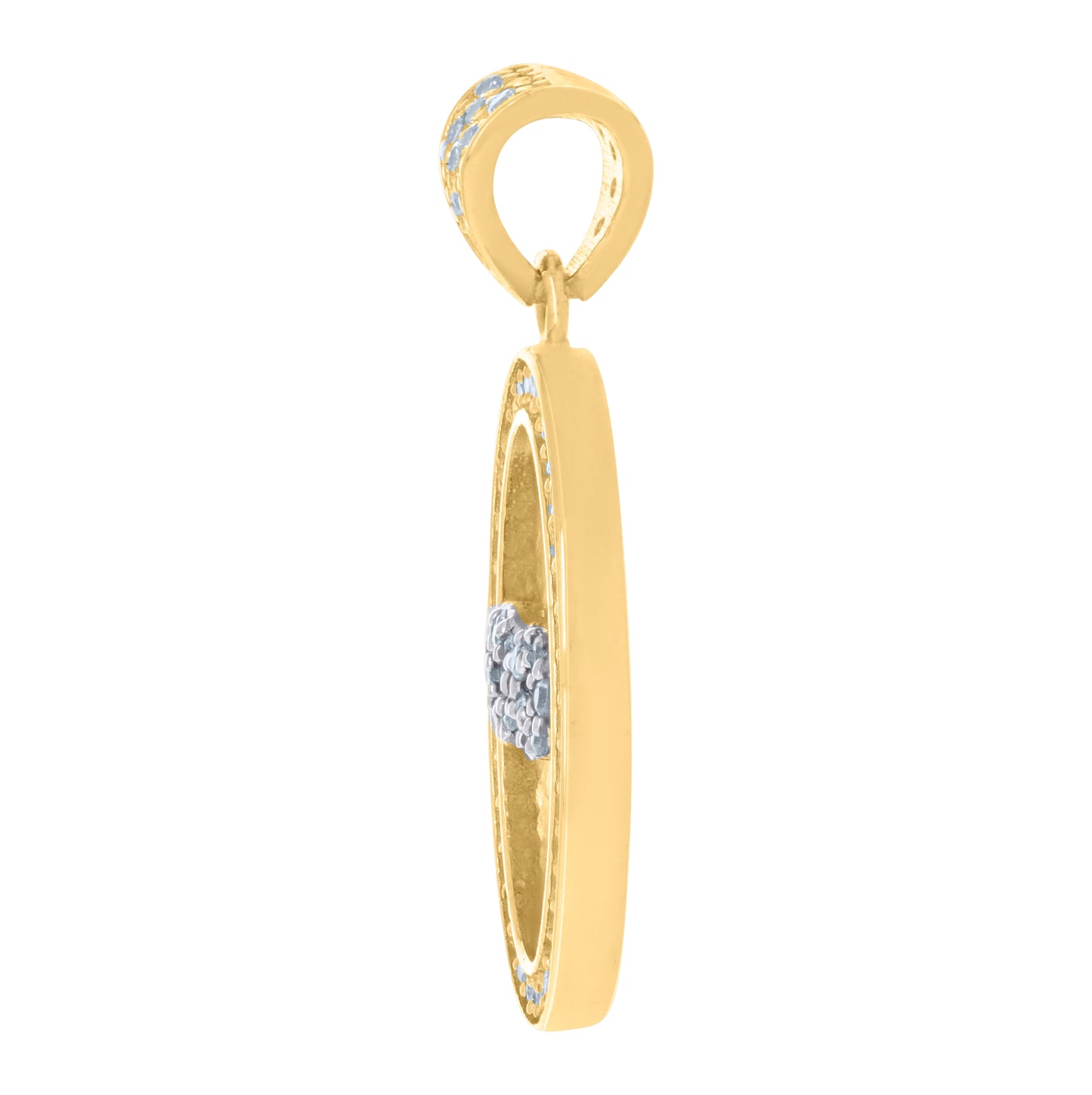 10K Two-tone Gold Womens Cubic-Zirconia Symbol Infinity Medallion Charm Pendant