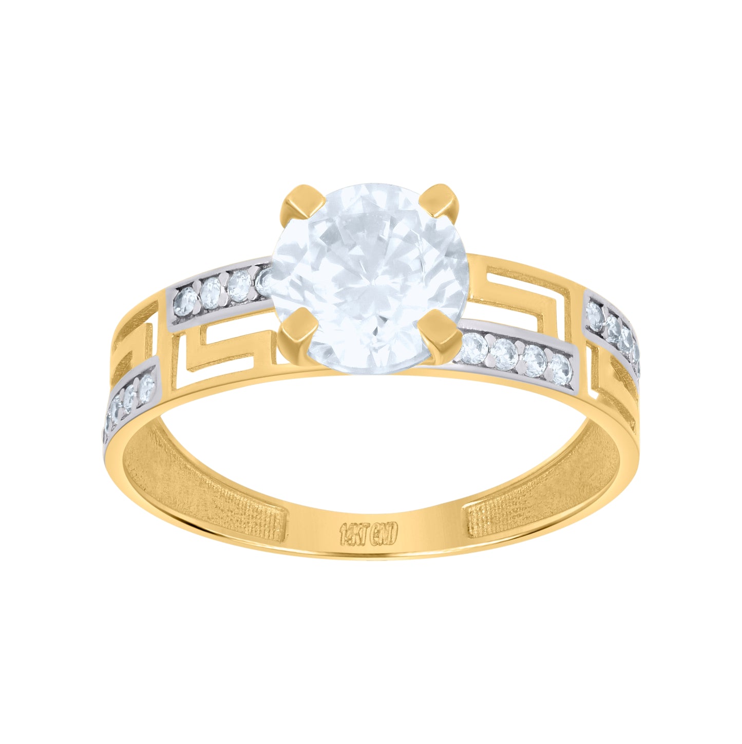 14K Two-tone Gold Womens Cubic-Zirconia Duo Bridal Ring Set