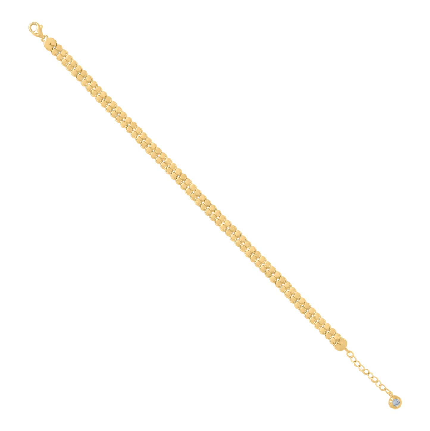 10K Yellow Gold Womens Cubic-Zirconia Fashion Link Bracelet Size 8 Inches