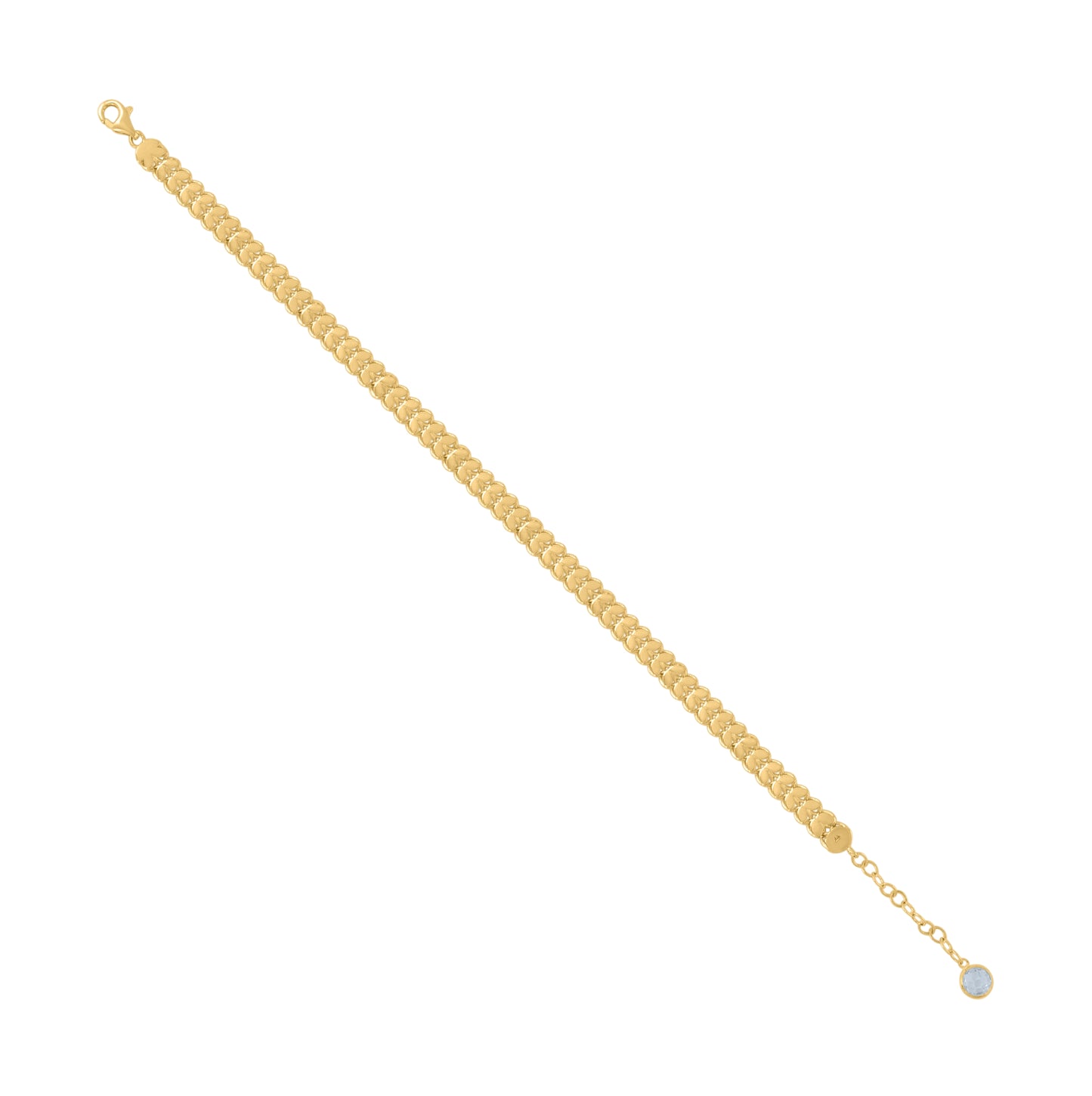 10K Yellow Gold Womens Cubic-Zirconia Fashion Link Bracelet Size 8 Inches