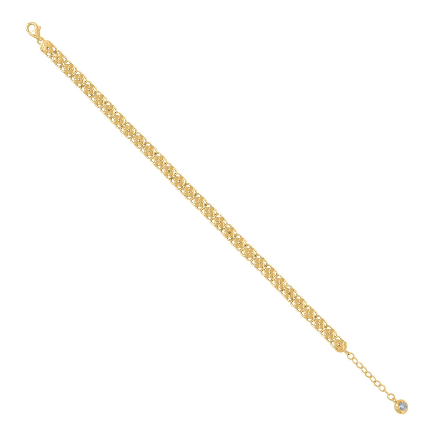 10K Yellow Gold Womens Cubic-Zirconia Fashion Link Bracelet Size 8 Inches