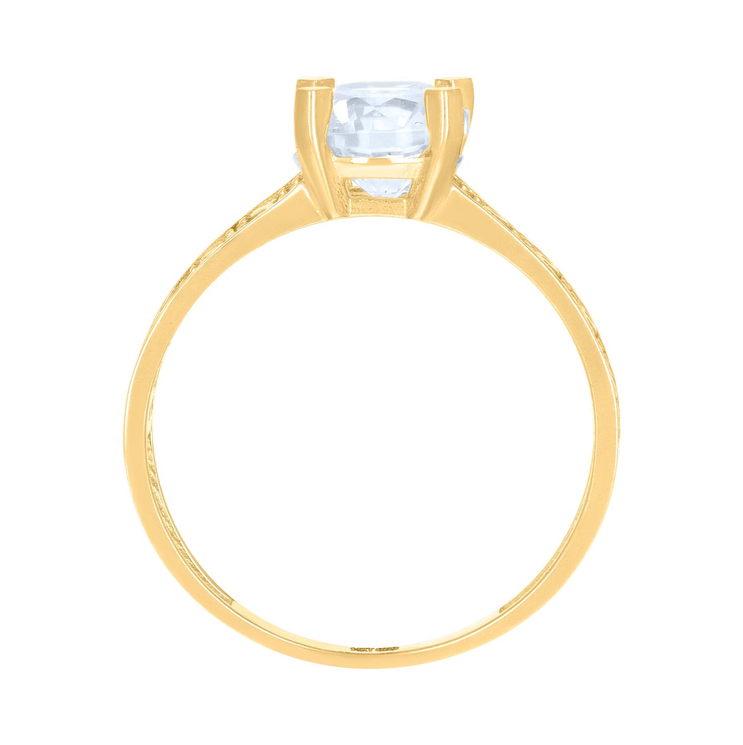 10K Two-tone Gold Womens Cubic-Zirconia Bridal Engagement Ring