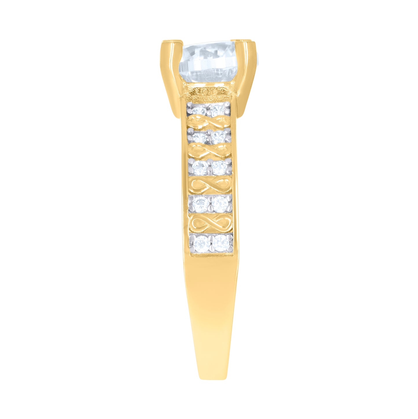 10K Two-tone Gold Womens Cubic-Zirconia Bridal Engagement Ring
