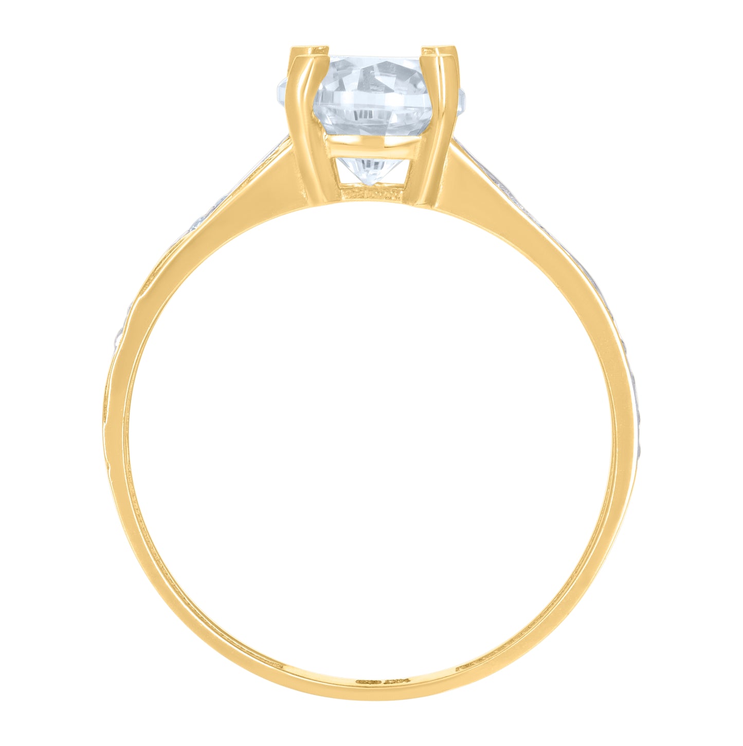 10K Two-tone Gold Womens Cubic-Zirconia Bridal Engagement Ring