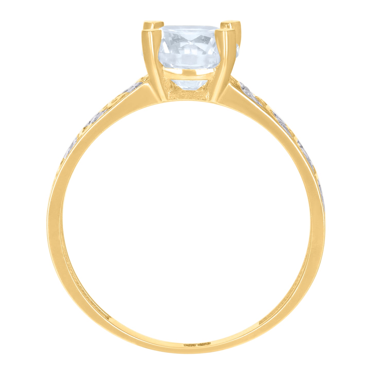 10K Two-tone Gold Womens Cubic-Zirconia Bridal Engagement Ring
