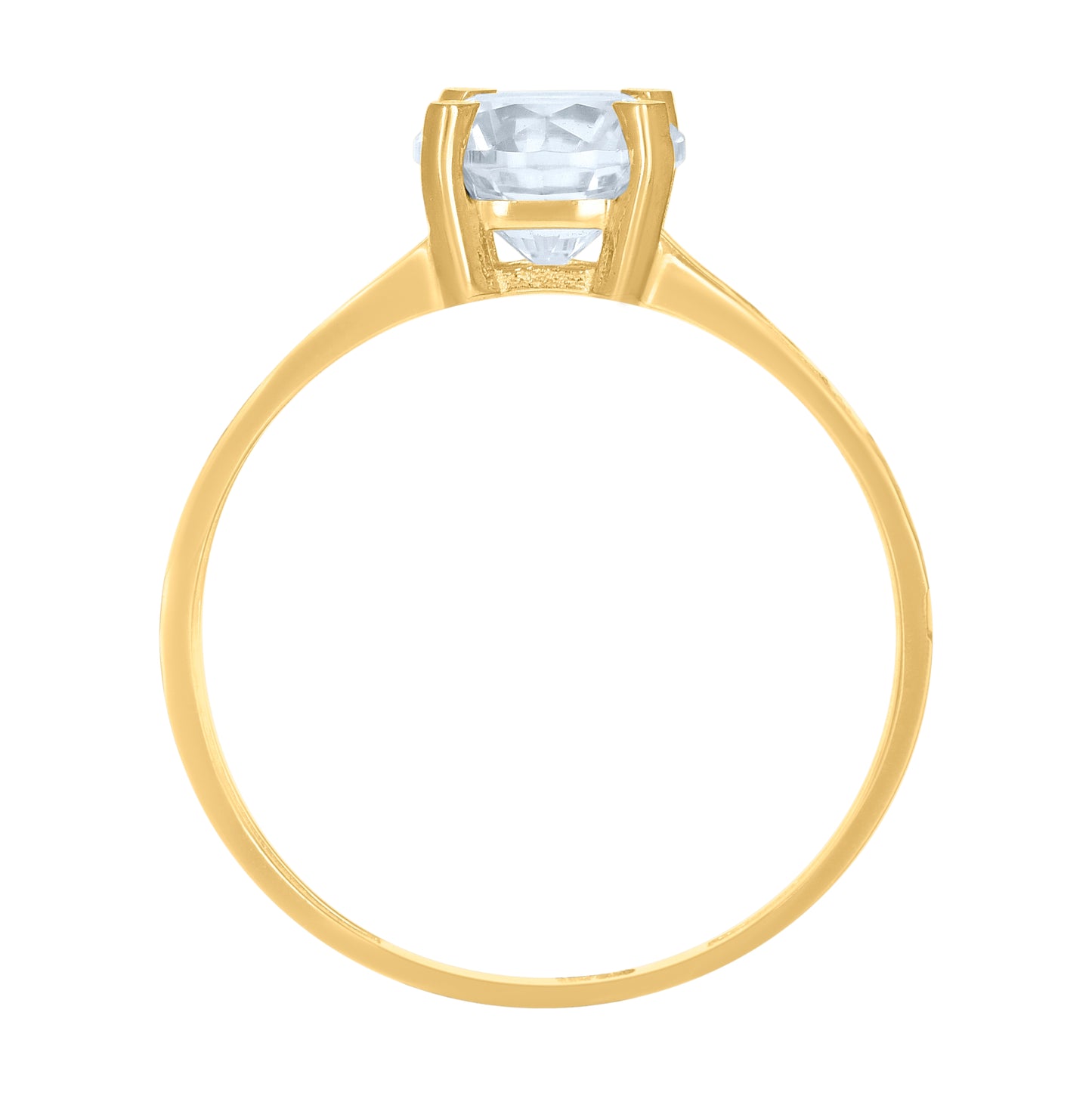 10K Yellow Gold Womens Cubic-Zirconia Bridal Engagement Ring