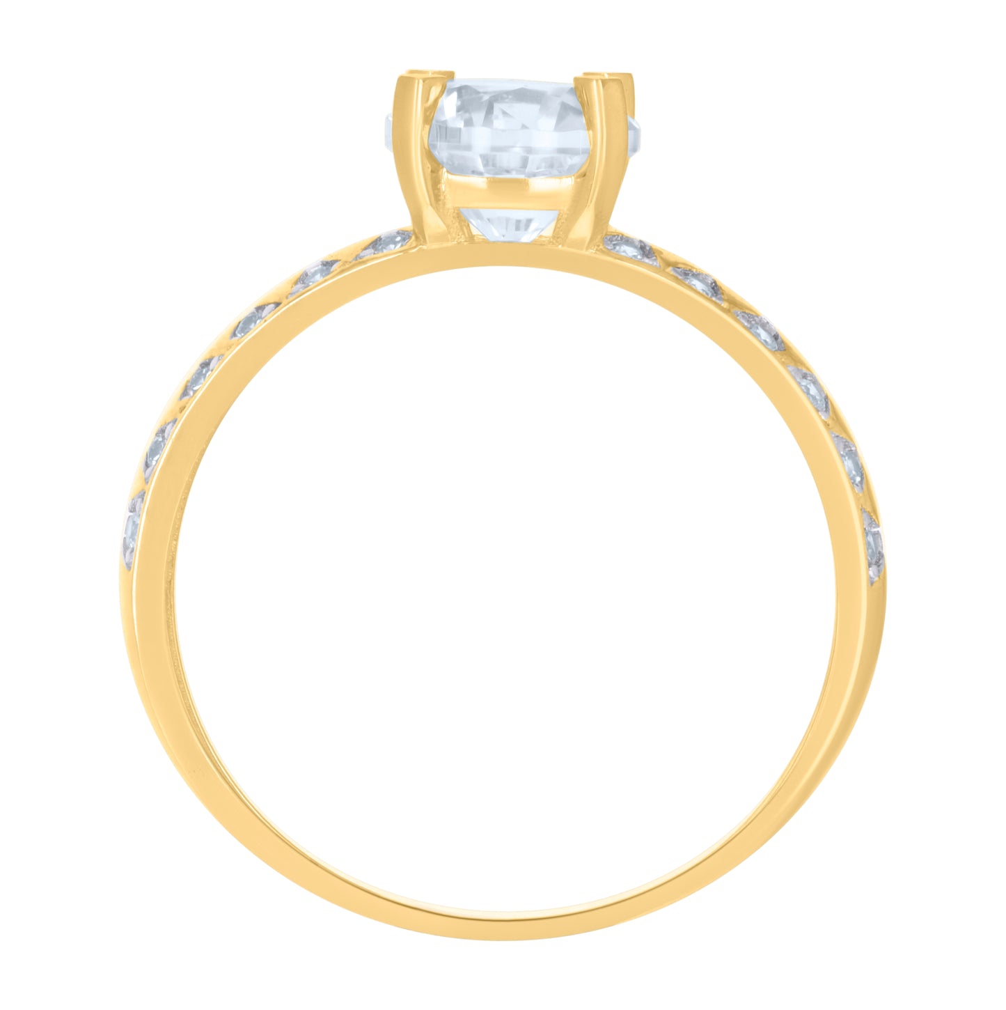 10K Two-tone Gold Womens Cubic-Zirconia Bridal Engagement Ring