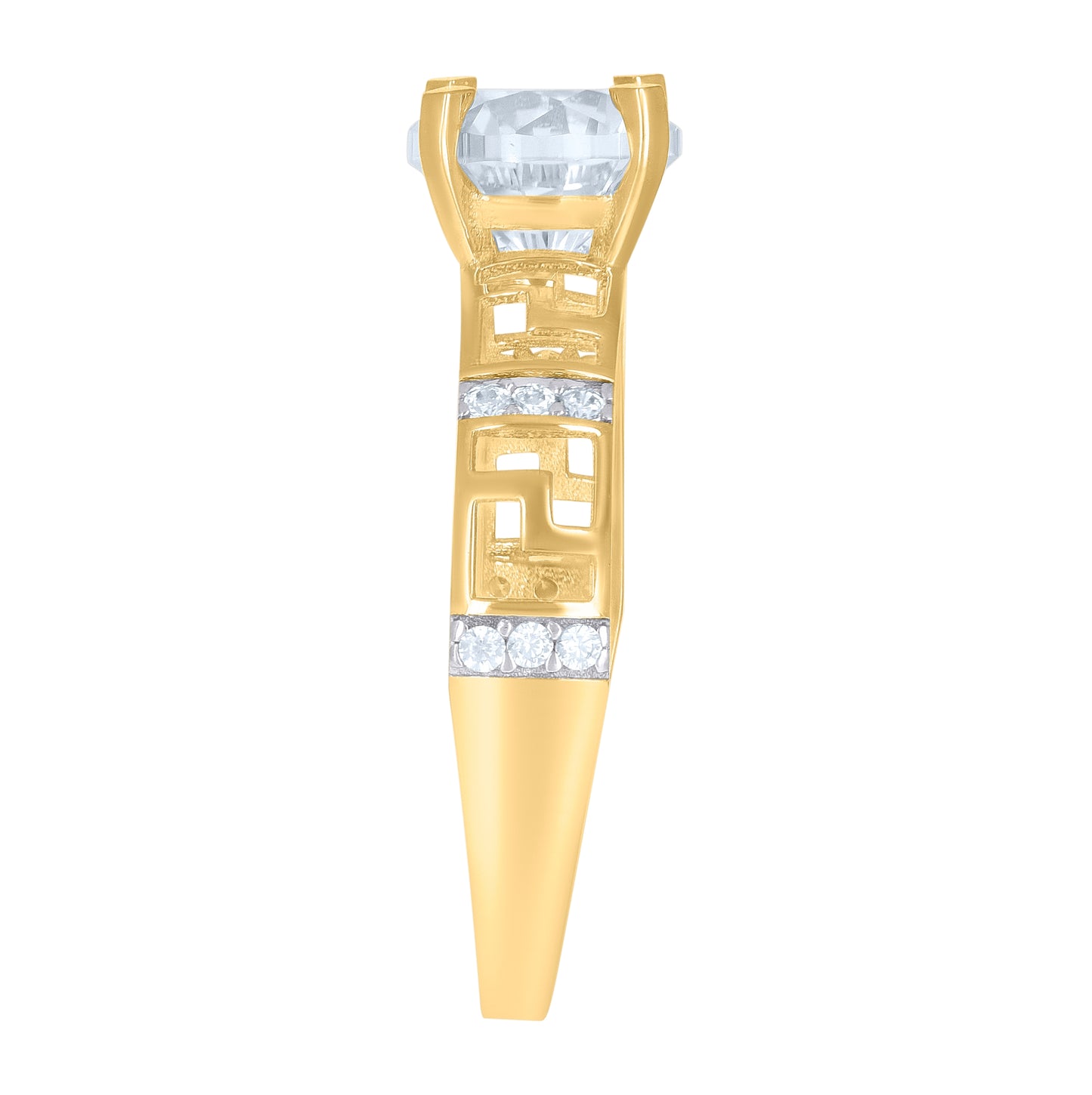 10K Two-tone Gold Womens Cubic-Zirconia Bridal Engagement Ring