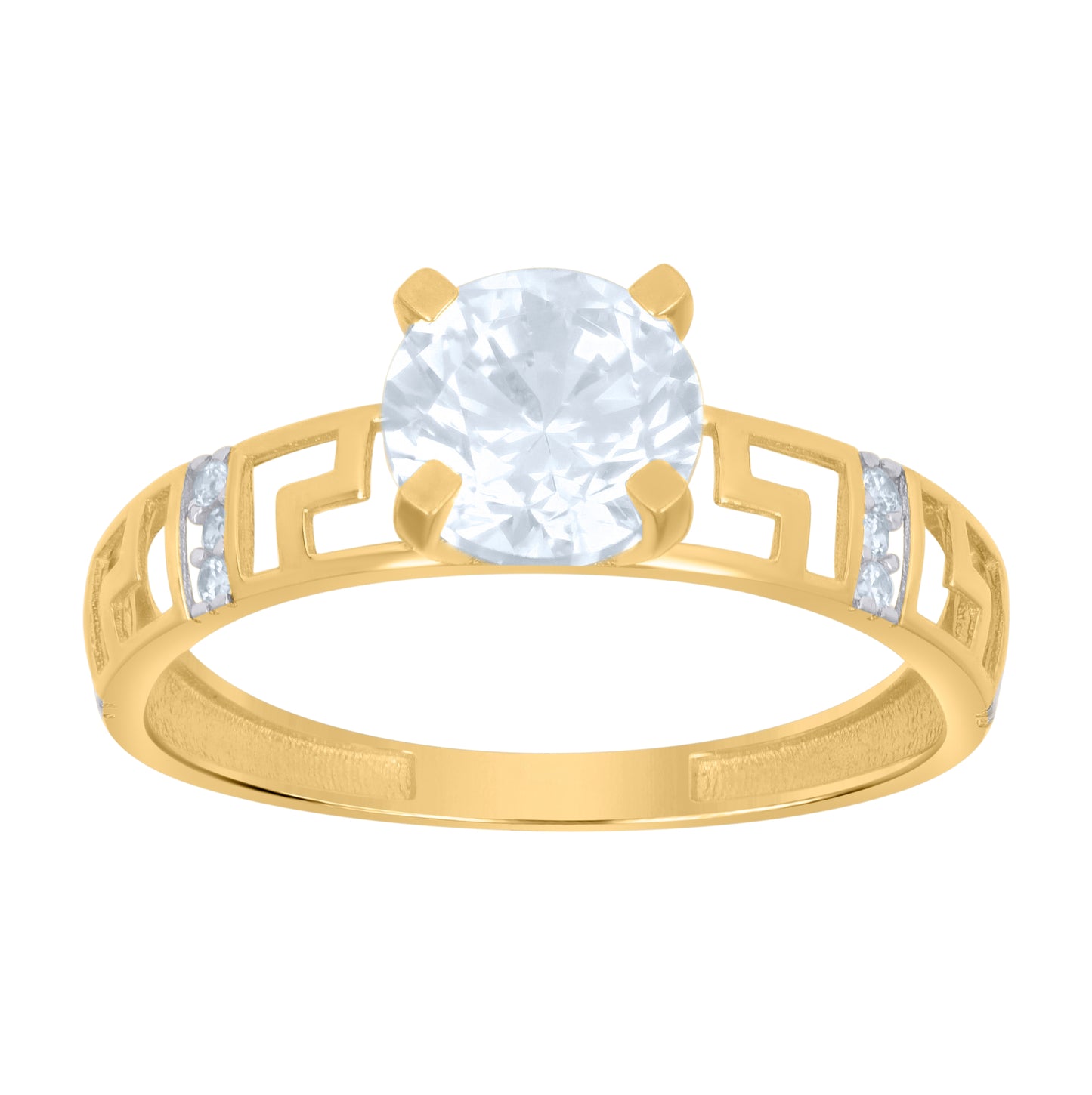 10K Two-tone Gold Womens Cubic-Zirconia Bridal Engagement Ring