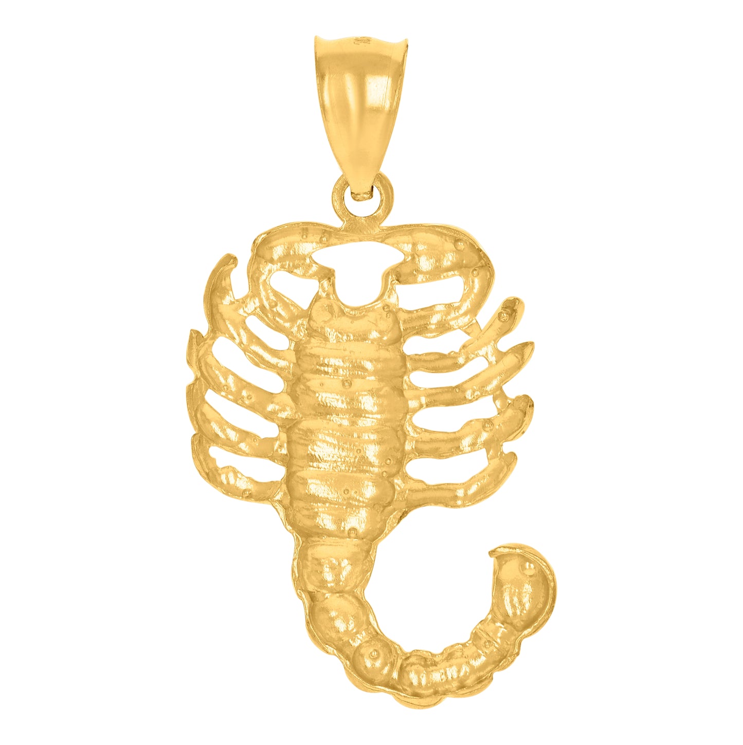 10K Yellow Gold Mens Scorpion Zodiac Sign/Wildlife Charm Pendant