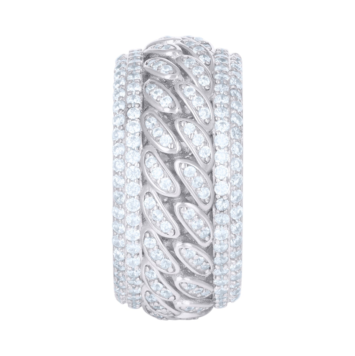 Sterling Silver Men's Cubic-Zirconia Fashion Bridal Anniversary Wedding Engagement Band Ring