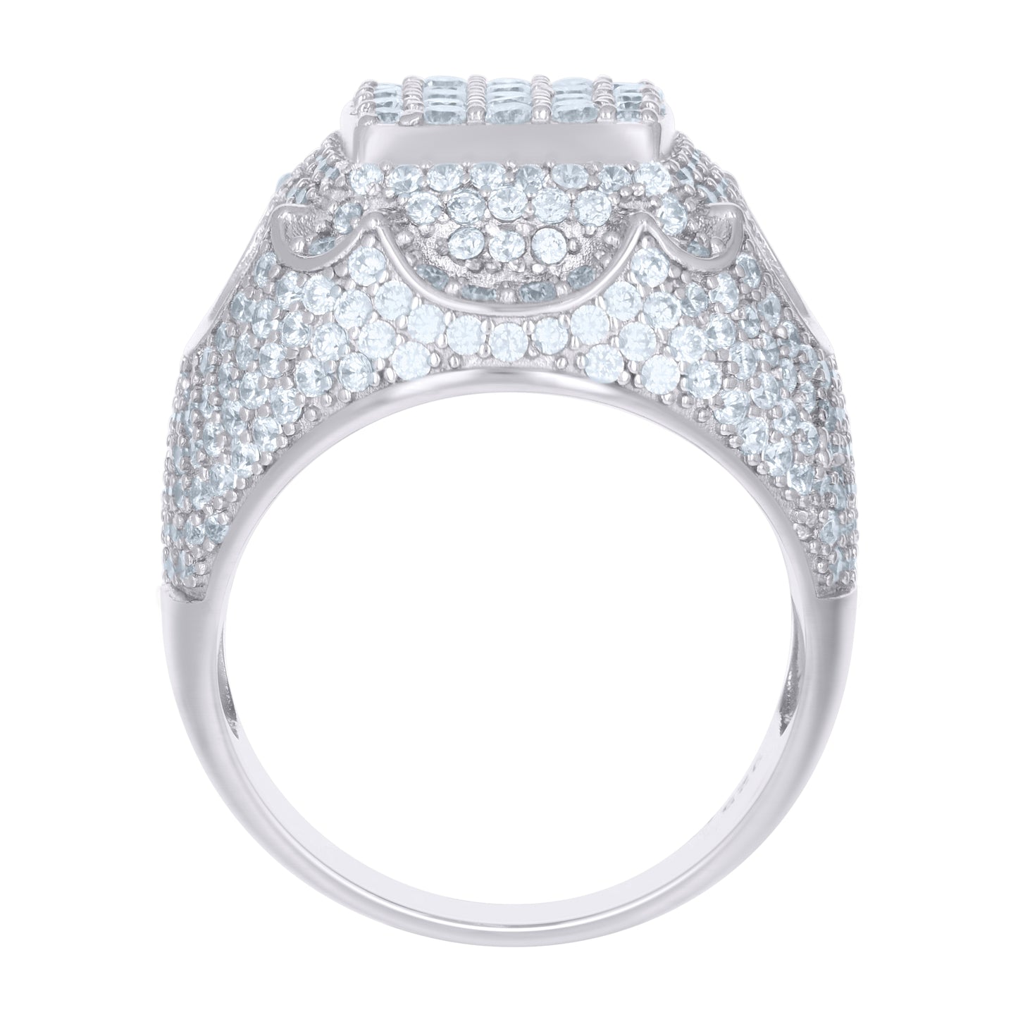 Sterling Silver Men's Cubic-Zirconia Fashion Bridal Anniversary Wedding Engagement Band Ring