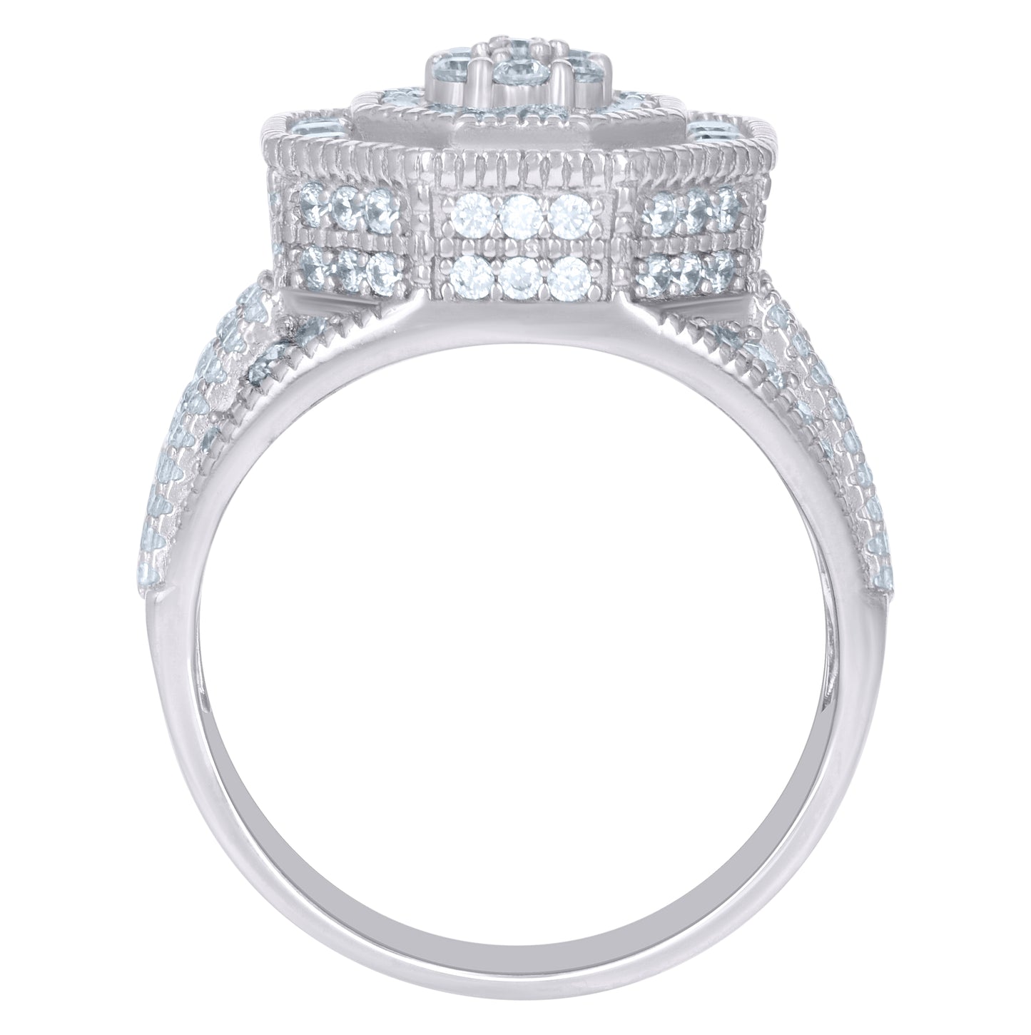 Sterling Silver Men's Cubic-Zirconia Fashion Bridal Anniversary Wedding Engagement Band Ring