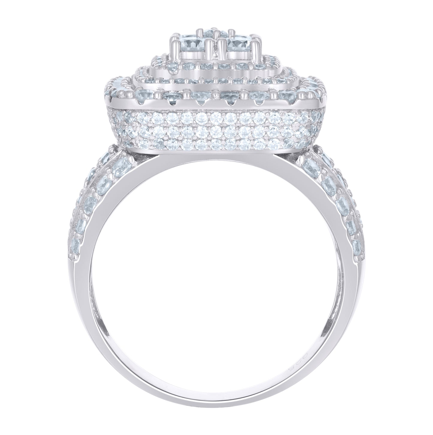 Sterling Silver Mens Cubic-Zirconia Square Fashion Bridal Anniversary Wedding Engagement Band Ring