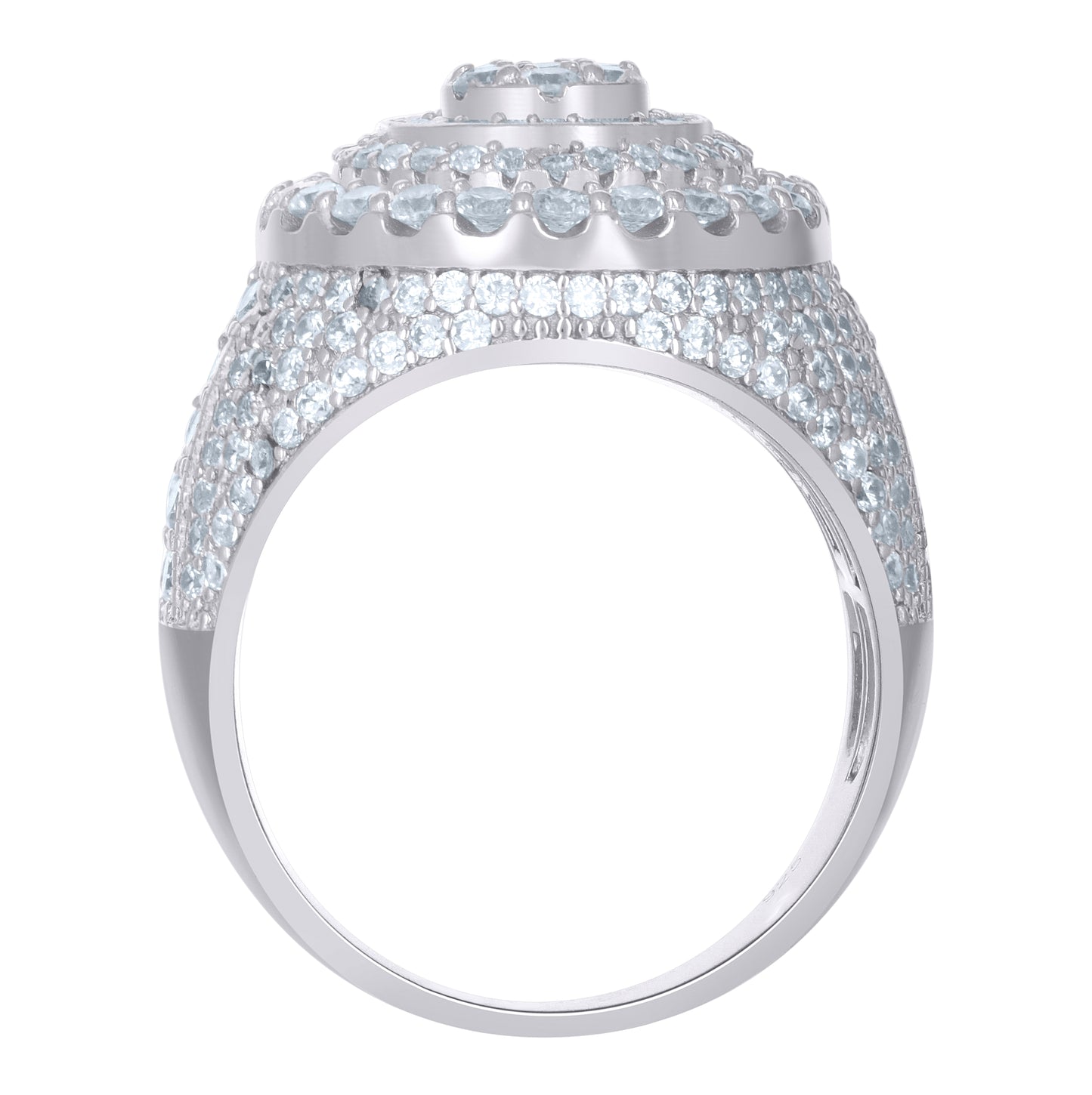 Sterling Silver Men's Cubic-Zirconia Fashion Bridal Anniversary Wedding Engagement Band Ring