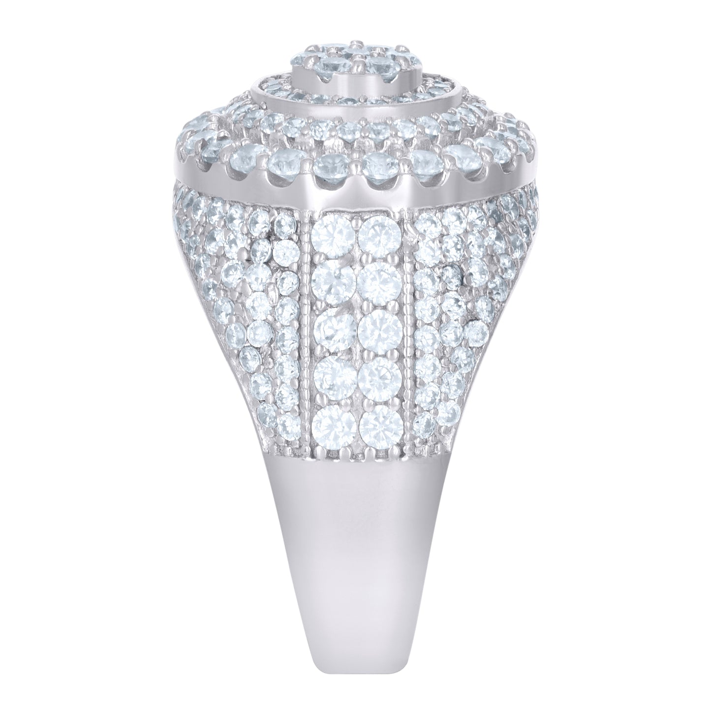 Sterling Silver Men's Cubic-Zirconia Fashion Bridal Anniversary Wedding Engagement Band Ring