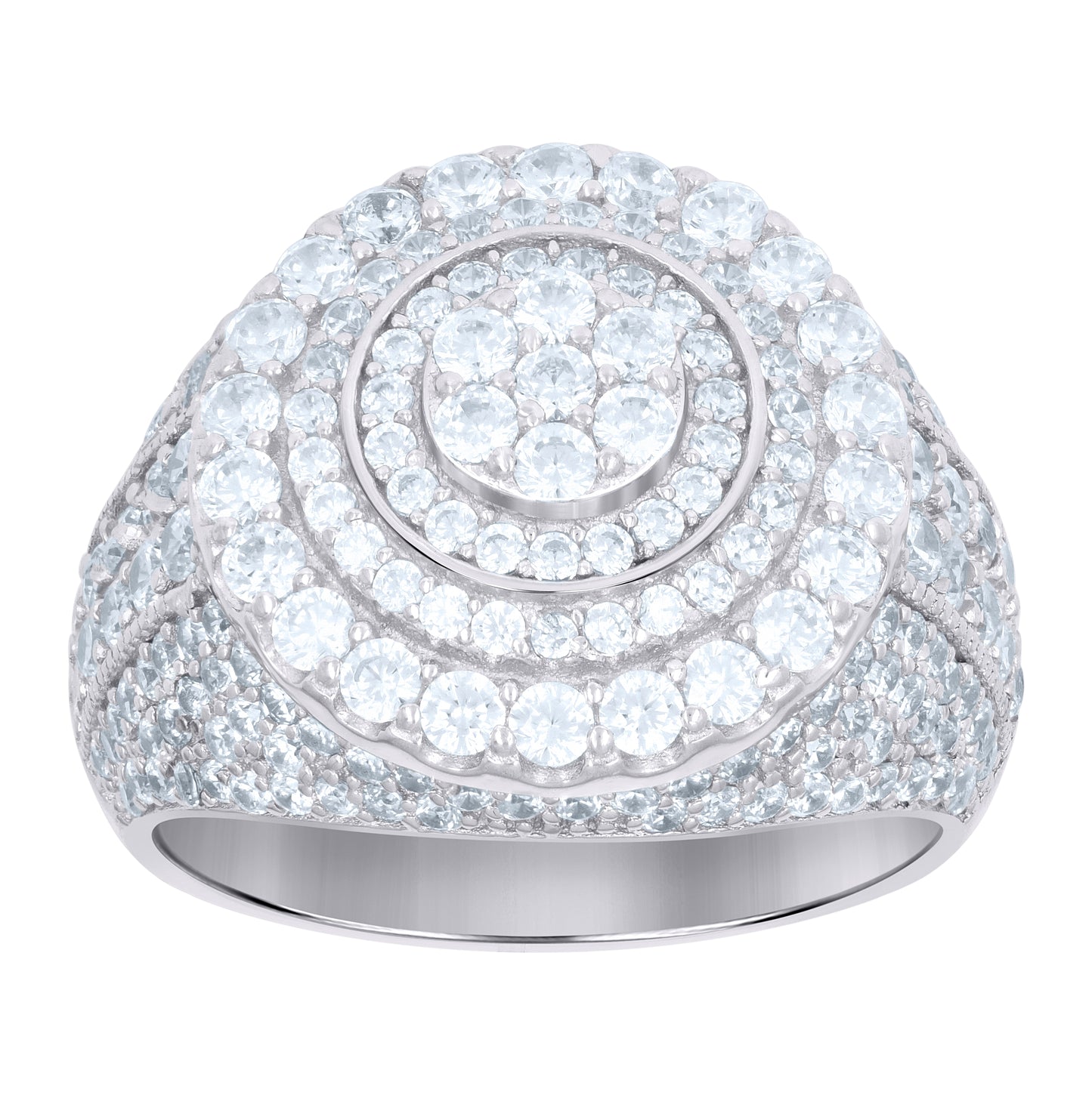 Sterling Silver Men's Cubic-Zirconia Fashion Bridal Anniversary Wedding Engagement Band Ring
