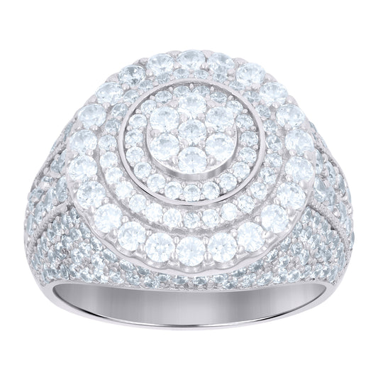 Sterling Silver Men's Cubic-Zirconia Fashion Bridal Anniversary Wedding Engagement Band Ring