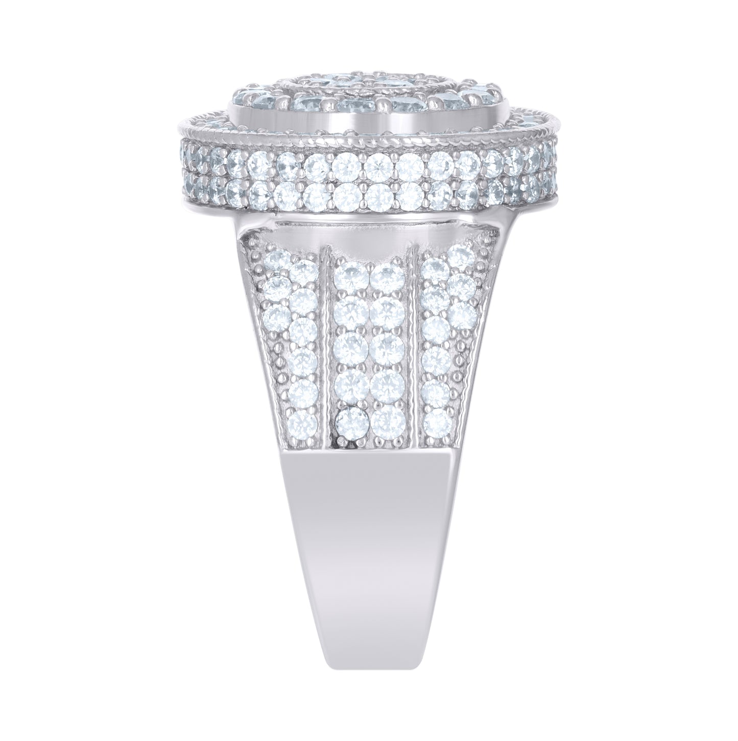 Sterling Silver Men's Cubic-Zirconia Fashion Bridal Anniversary Wedding Engagement Band Ring
