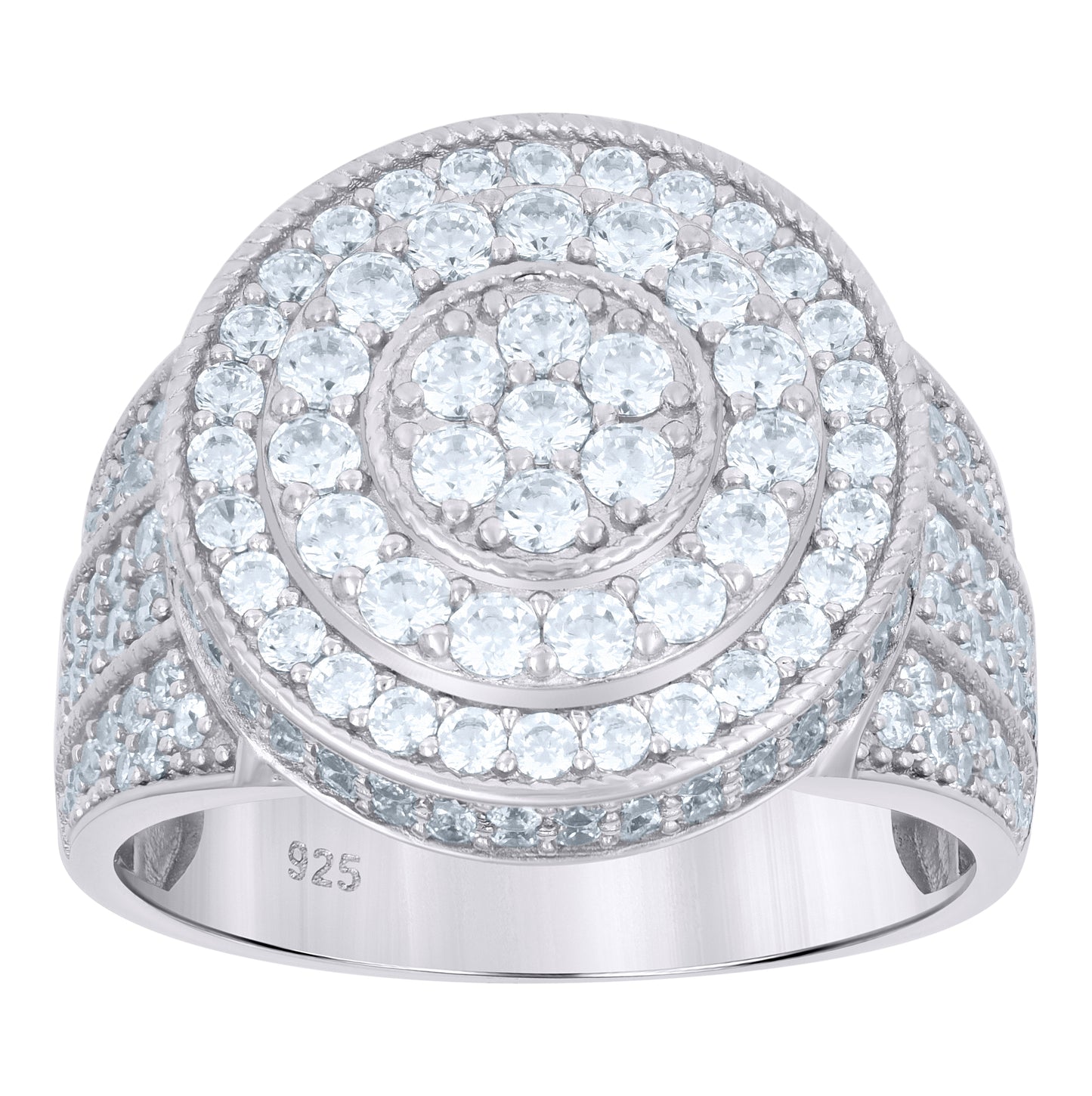 Sterling Silver Men's Cubic-Zirconia Fashion Bridal Anniversary Wedding Engagement Band Ring