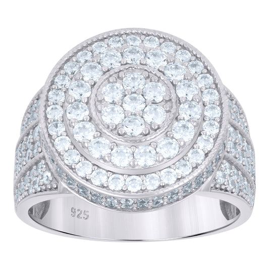 Sterling Silver Men's Cubic-Zirconia Fashion Bridal Anniversary Wedding Engagement Band Ring
