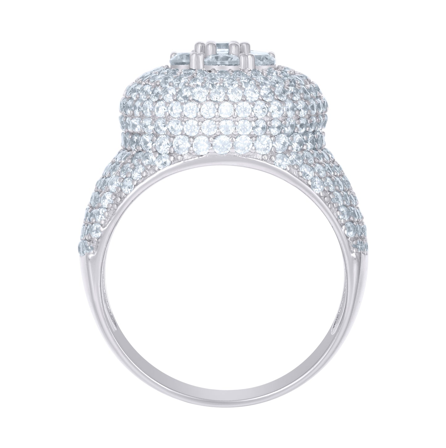 Sterling Silver Men's Cubic-Zirconia Fashion Bridal Anniversary Wedding Engagement Band Ring