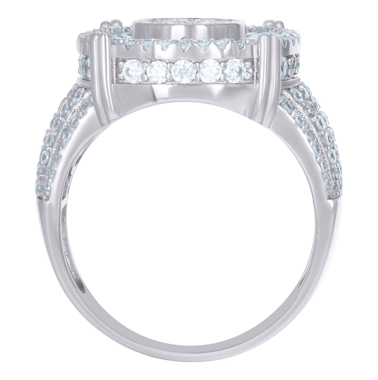 Sterling Silver Men's Cubic-Zirconia Fashion Bridal Anniversary Wedding Engagement Band Ring
