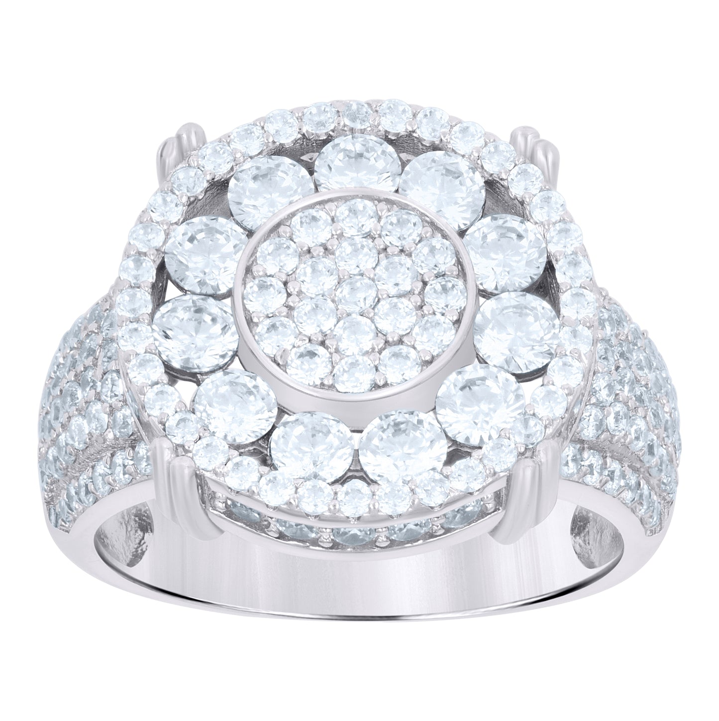 Sterling Silver Men's Cubic-Zirconia Fashion Bridal Anniversary Wedding Engagement Band Ring
