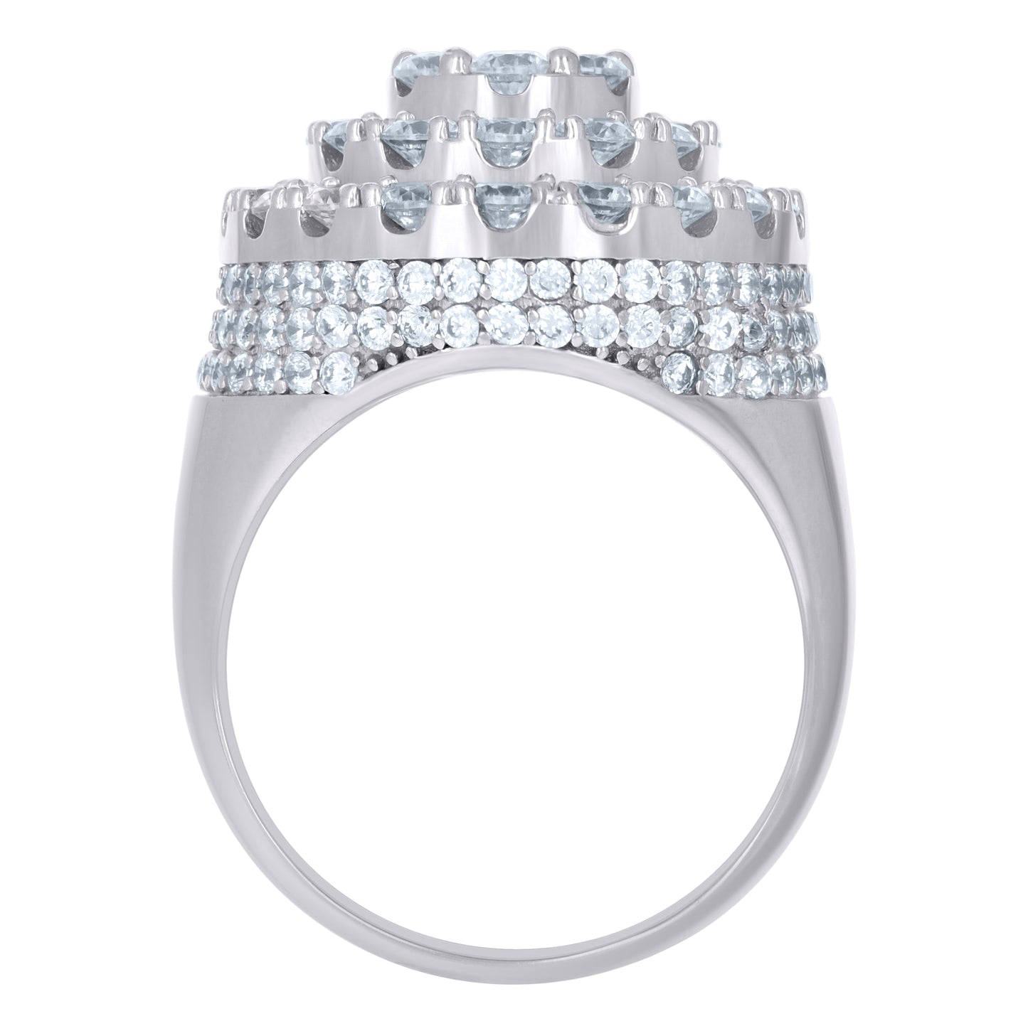 Sterling Silver Men's Cubic-Zirconia Fashion Bridal Anniversary Wedding Engagement Band Ring