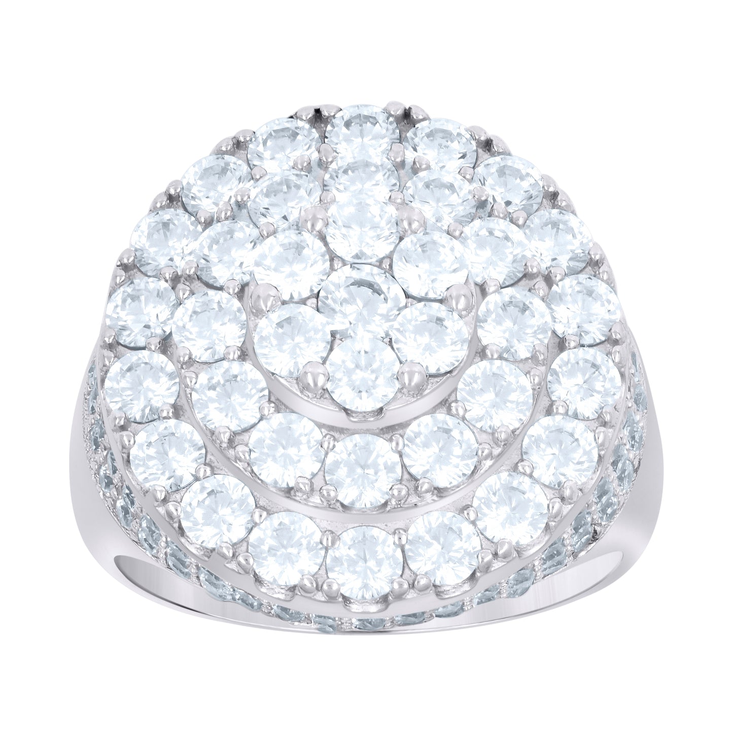 Sterling Silver Men's Cubic-Zirconia Fashion Bridal Anniversary Wedding Engagement Band Ring
