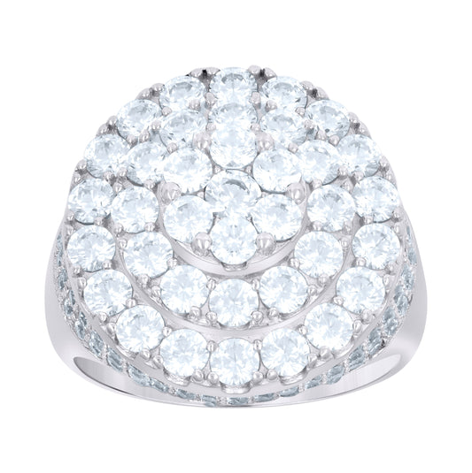 Sterling Silver Men's Cubic-Zirconia Fashion Bridal Anniversary Wedding Engagement Band Ring