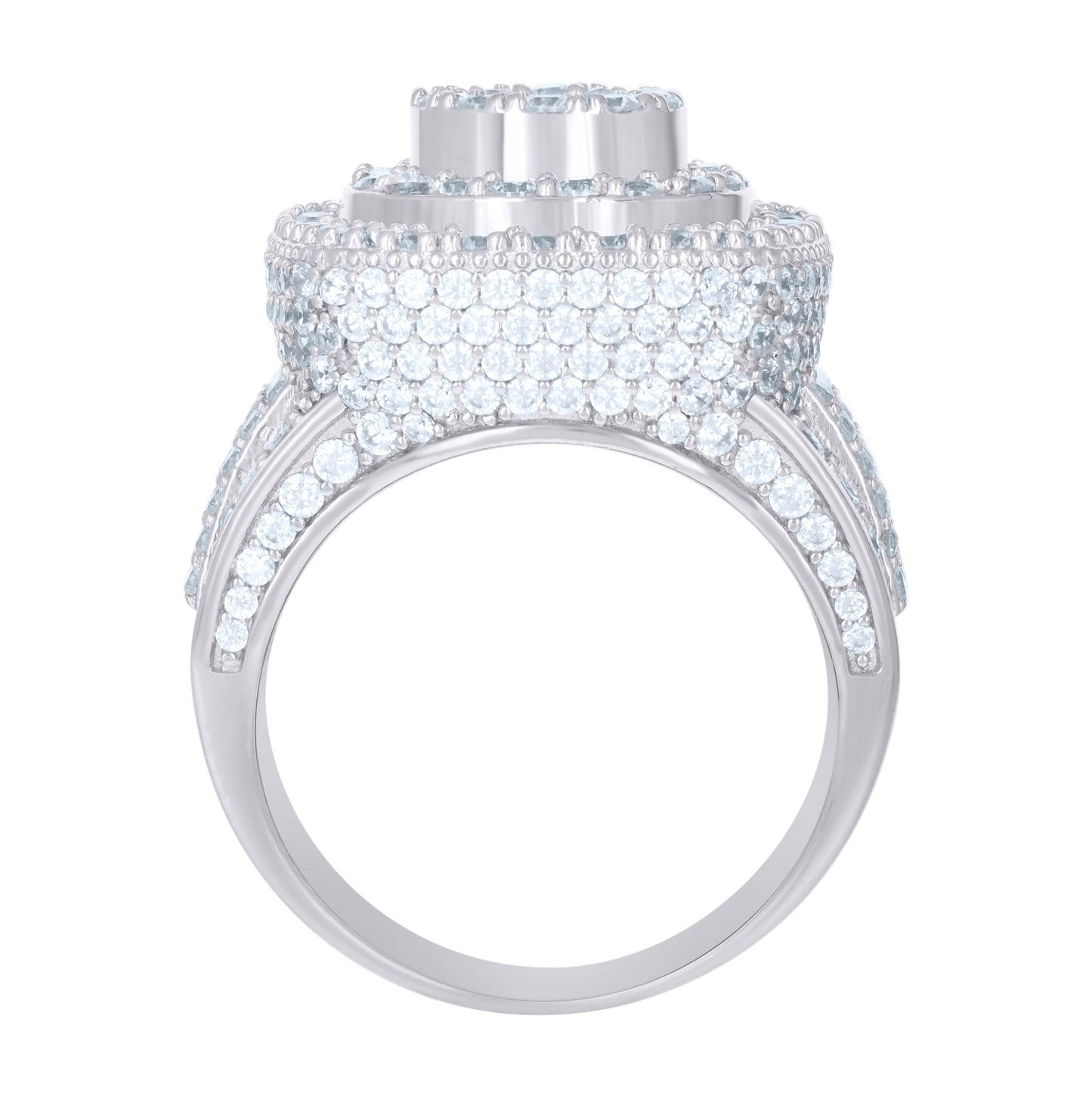 Sterling Silver Men's Cubic-Zirconia Fashion Bridal Anniversary Wedding Engagement Band Ring