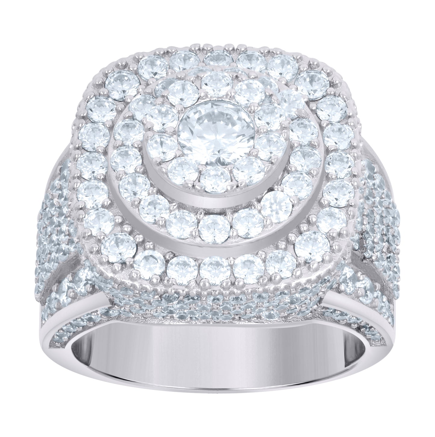 Sterling Silver Men's Cubic-Zirconia Fashion Bridal Anniversary Wedding Engagement Band Ring