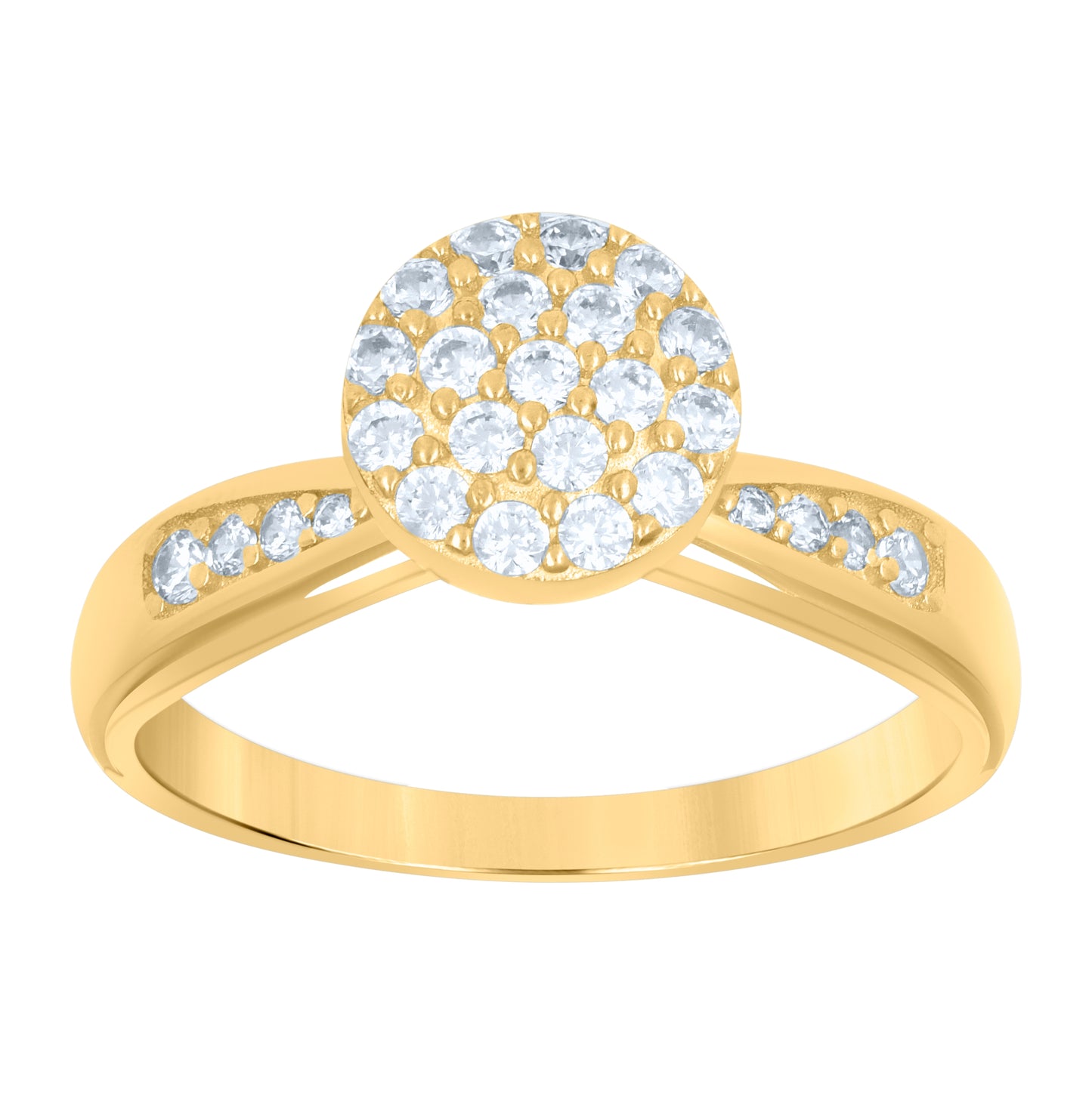 10K Yellow Gold Womens Cubic-Zirconia Cluster Fashion Ring