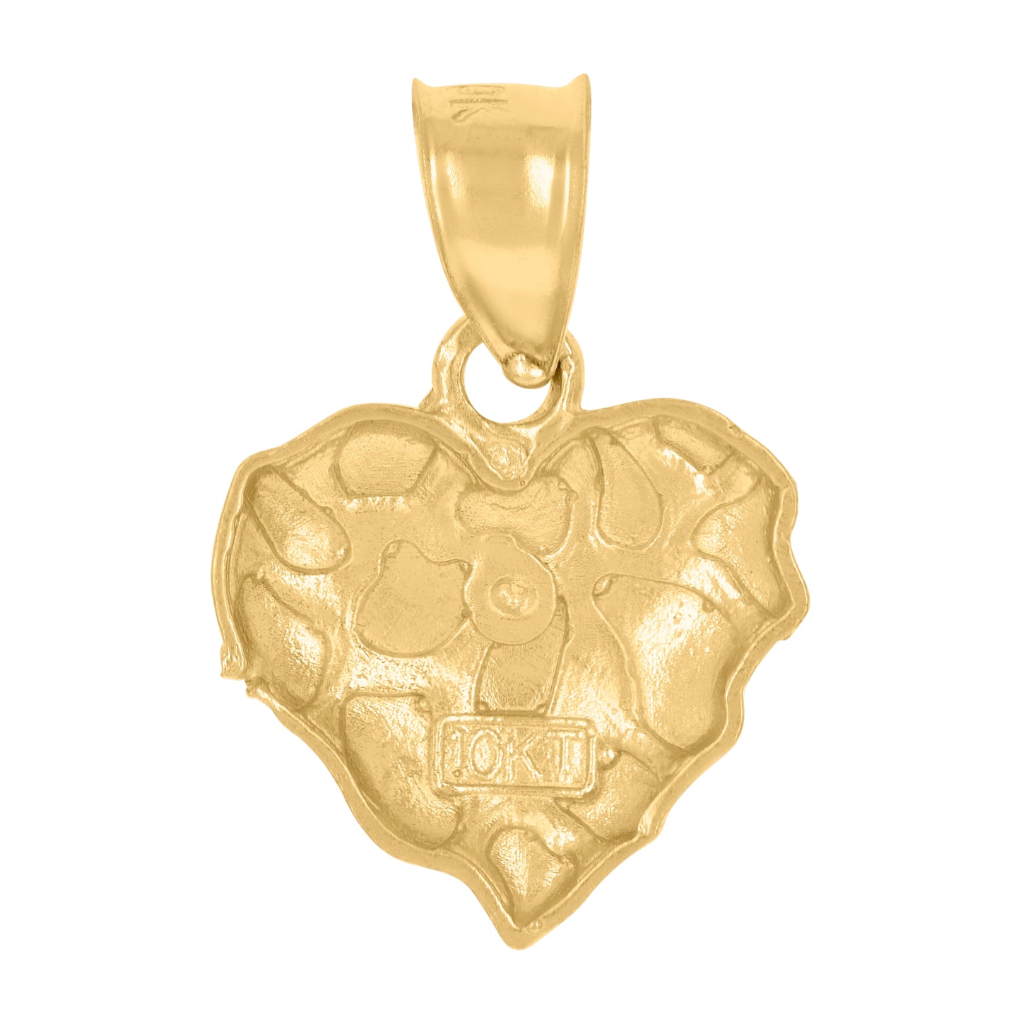 10K Yellow Gold Womens Nugget Heart Charm Pendant