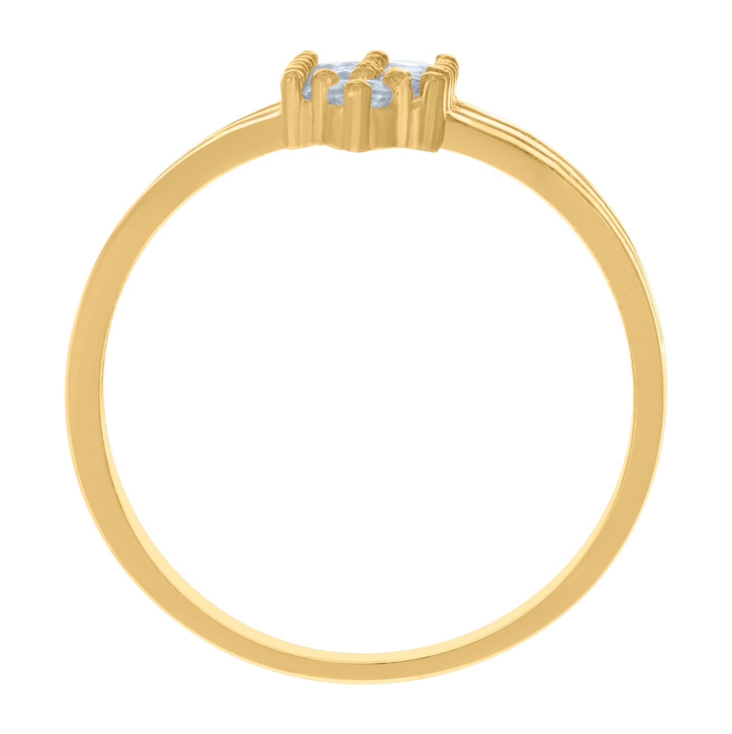 10K Yellow Gold Womens Cubic-Zirconia Fashion Ring
