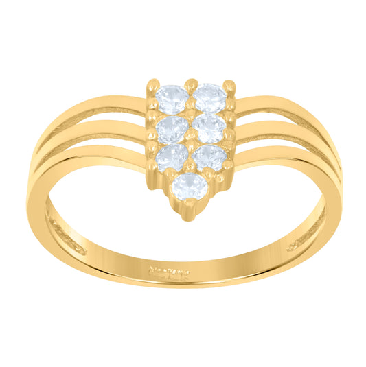 10K Yellow Gold Womens Cubic-Zirconia Fashion Ring