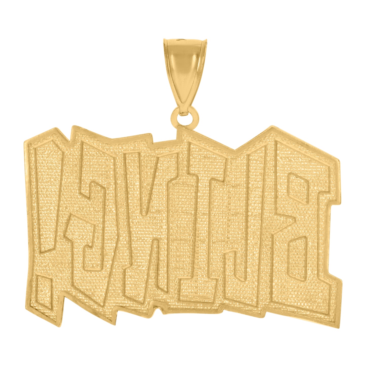 10K Yellow Gold Mens Bling Fashion Charm Pendant