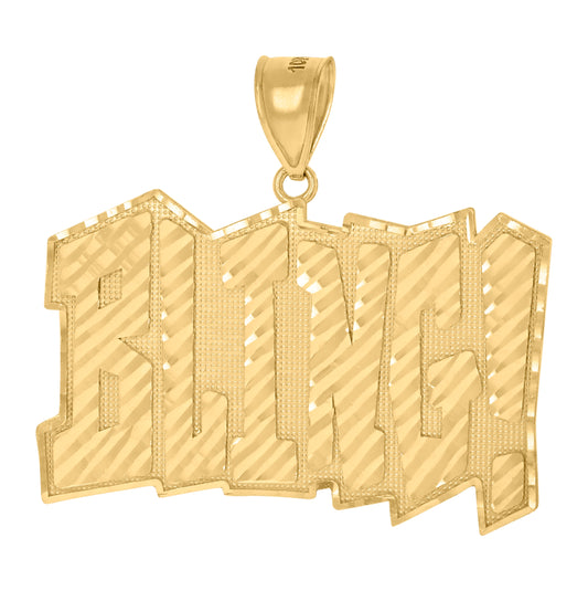 10K Yellow Gold Mens Bling Fashion Charm Pendant