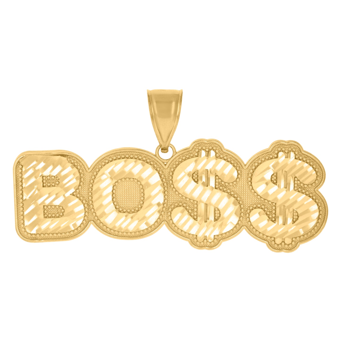 10K Yellow Gold Mens Dollar Sign Boss Fashion Charm Pendant