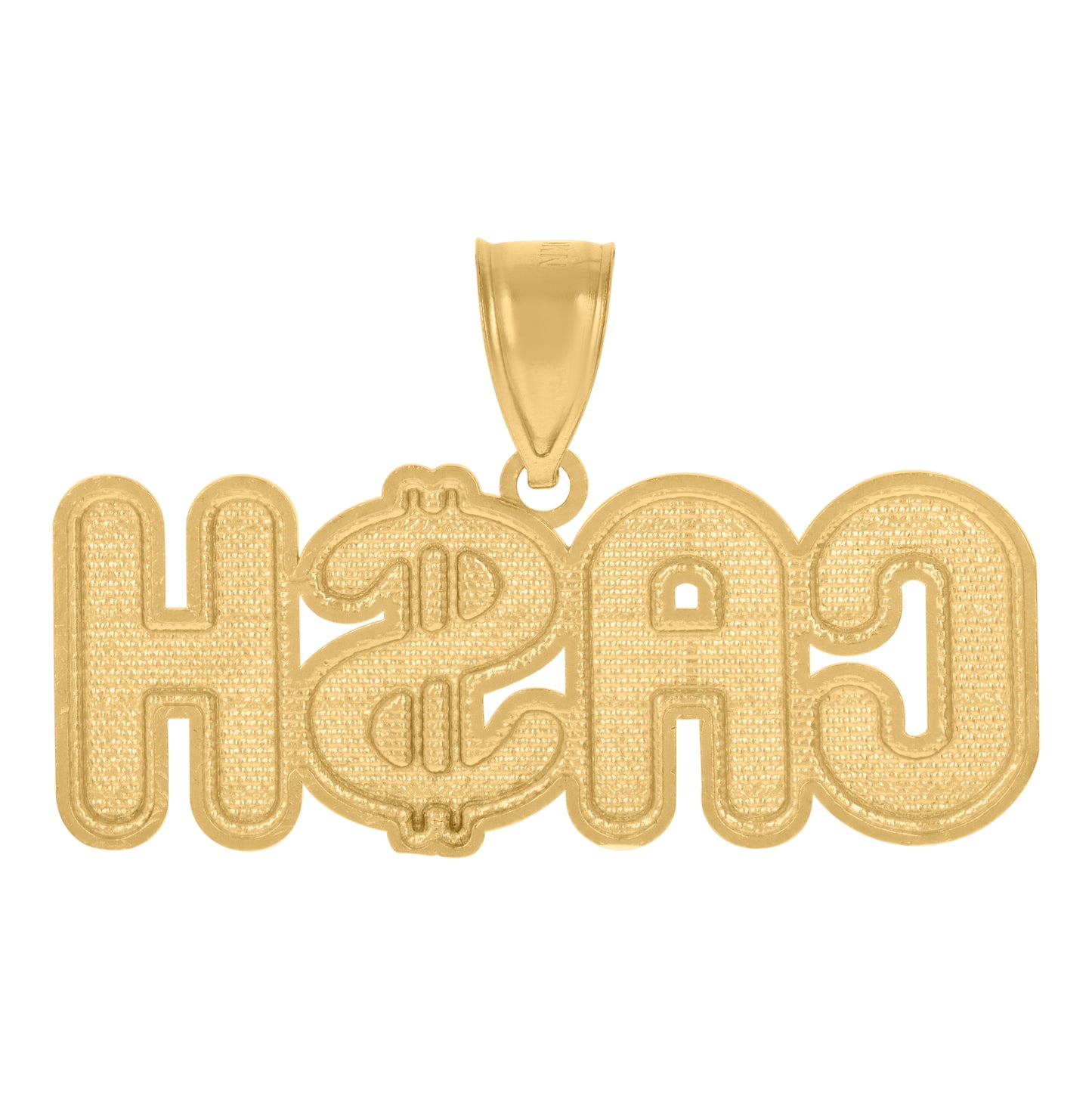 10K Yellow Gold Mens Dollar Sign Cash Fashion Charm Pendant