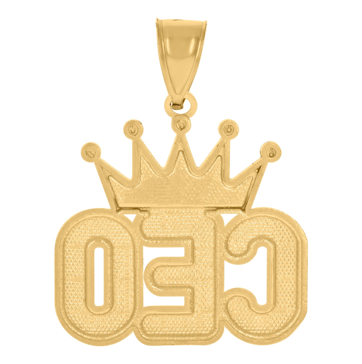 10K Yellow Gold Mens Crown CEO Fashion Charm Pendant