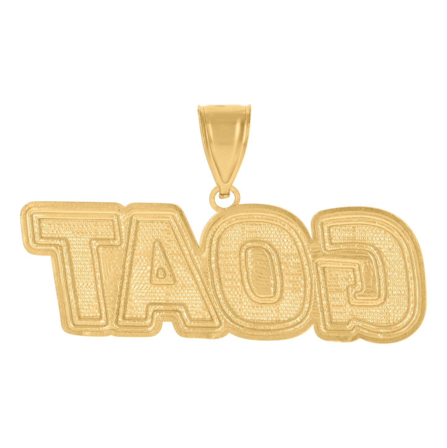 10K Yellow Gold Mens Greatest Of All Time Goat Talking Fashion Charm Pendant