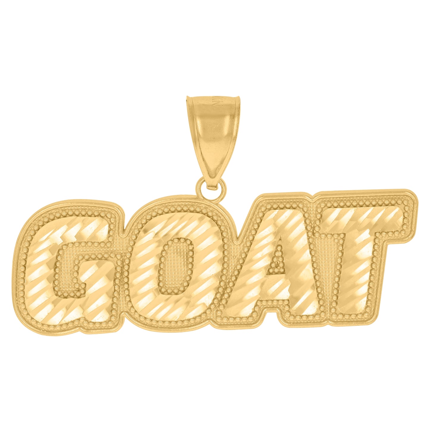 10K Yellow Gold Mens Greatest Of All Time Goat Talking Fashion Charm Pendant